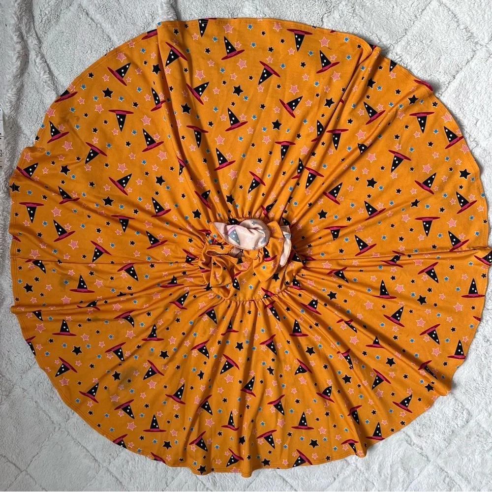 Dot Dot Smile | Orange Halloween Witch Twirl Dress | Size 2T